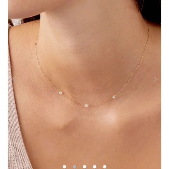 Gorjana Floating Diamond Stationary Trio Necklace 18k yellow gold - Picture 2 of 5